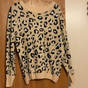 Boutique Leopard Open Back Sweater